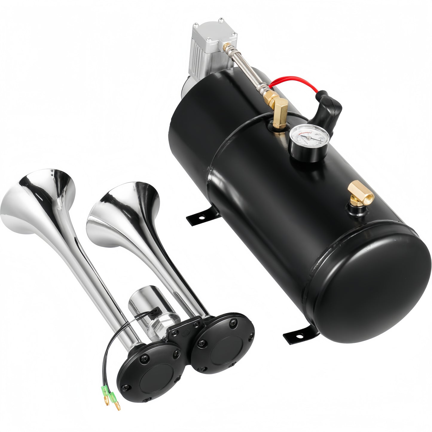 Car Dual Pipe Air Horn Kit – High-Performance Electric Compressor Horn