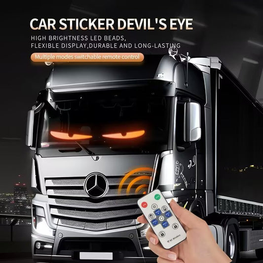Truck Devil Eye LED Matrix Pixel Panel Remote Control Soft Foldable Lighting Animation Display Light Windshield Decor Sign Board