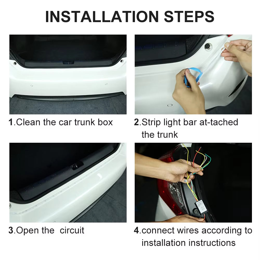 120cm Waterproof LED Tailgate Light Strip – 12V Brake, Turn & Reverse Signals