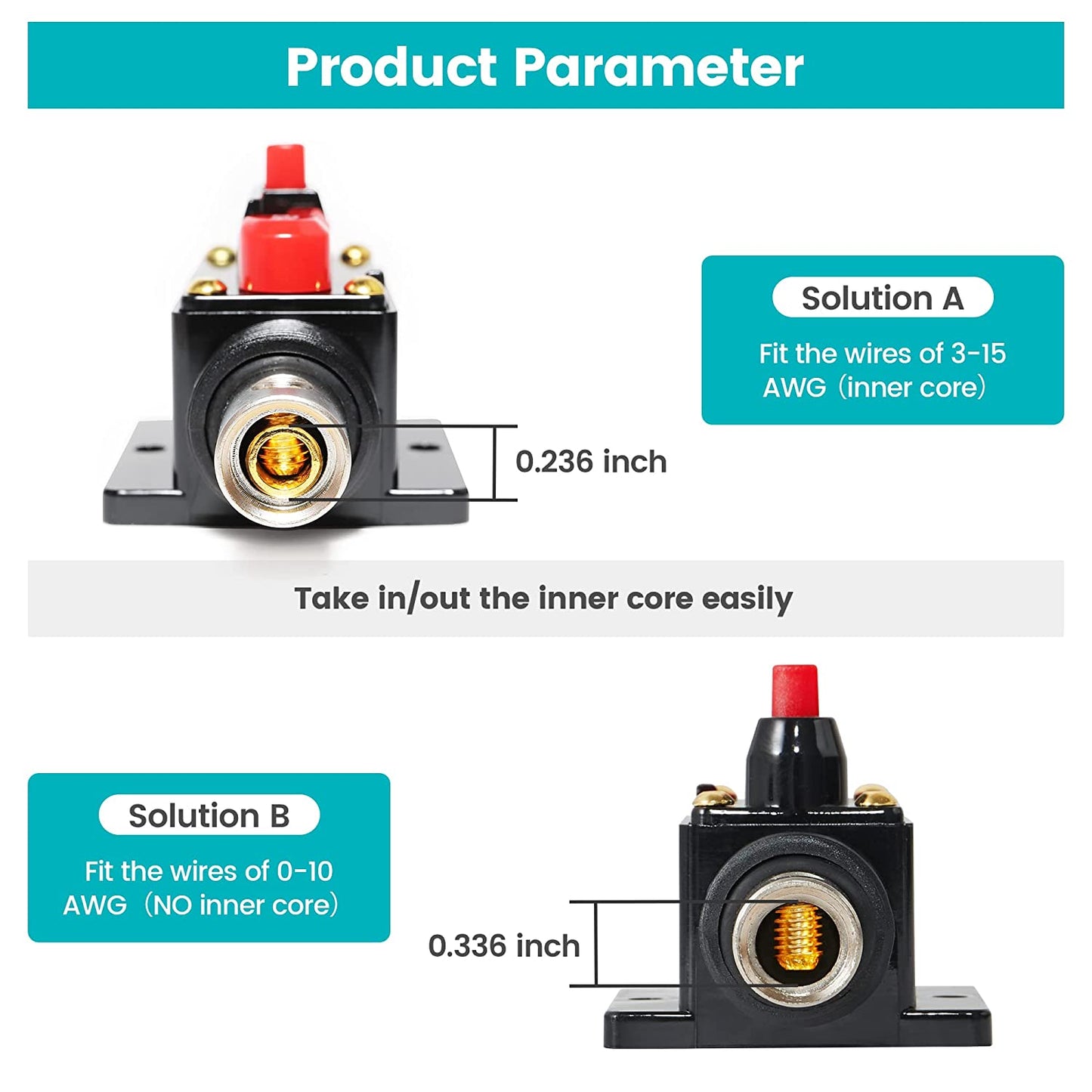 60A Car Audio Inline Circuit Breaker Reset Fuse Holder