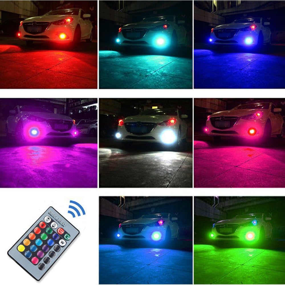 2PCS LED RGB Fog Lights Bulb