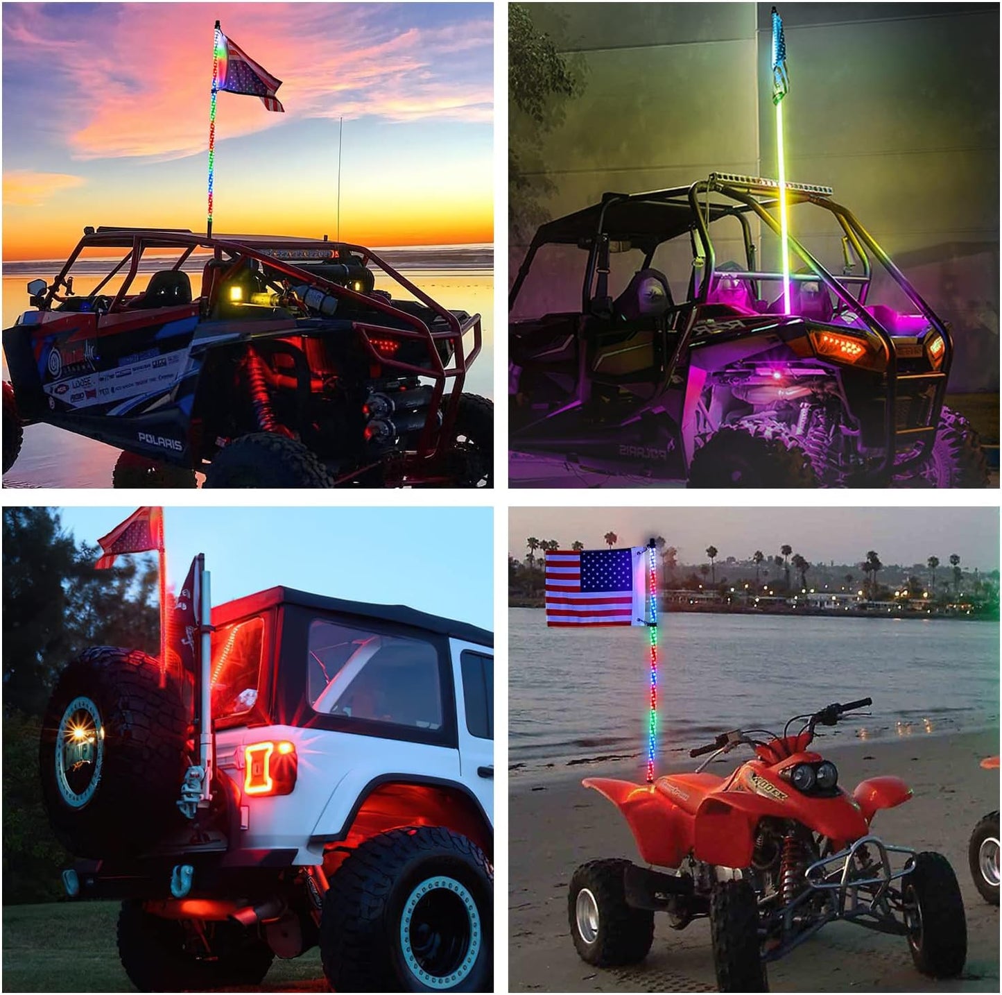 Led Whip Lights with Remote Control