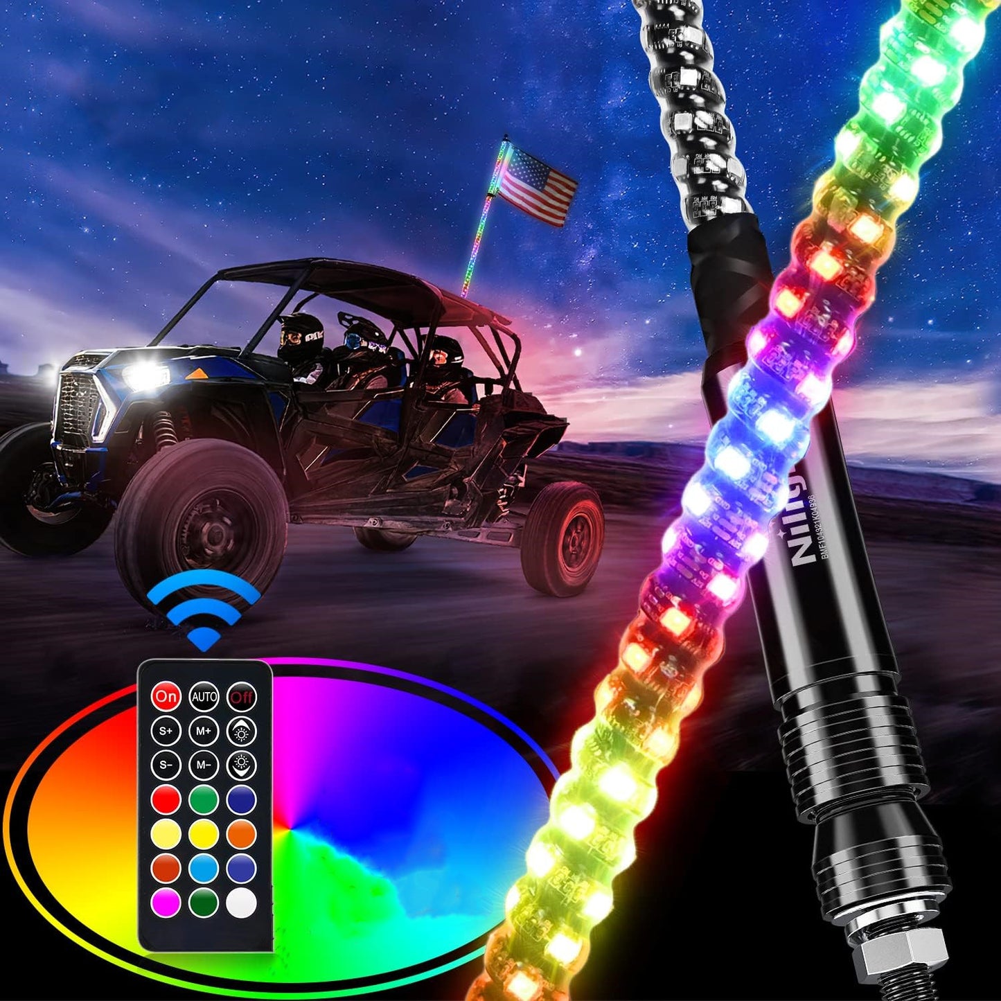 Led Whip Lights with Remote Control