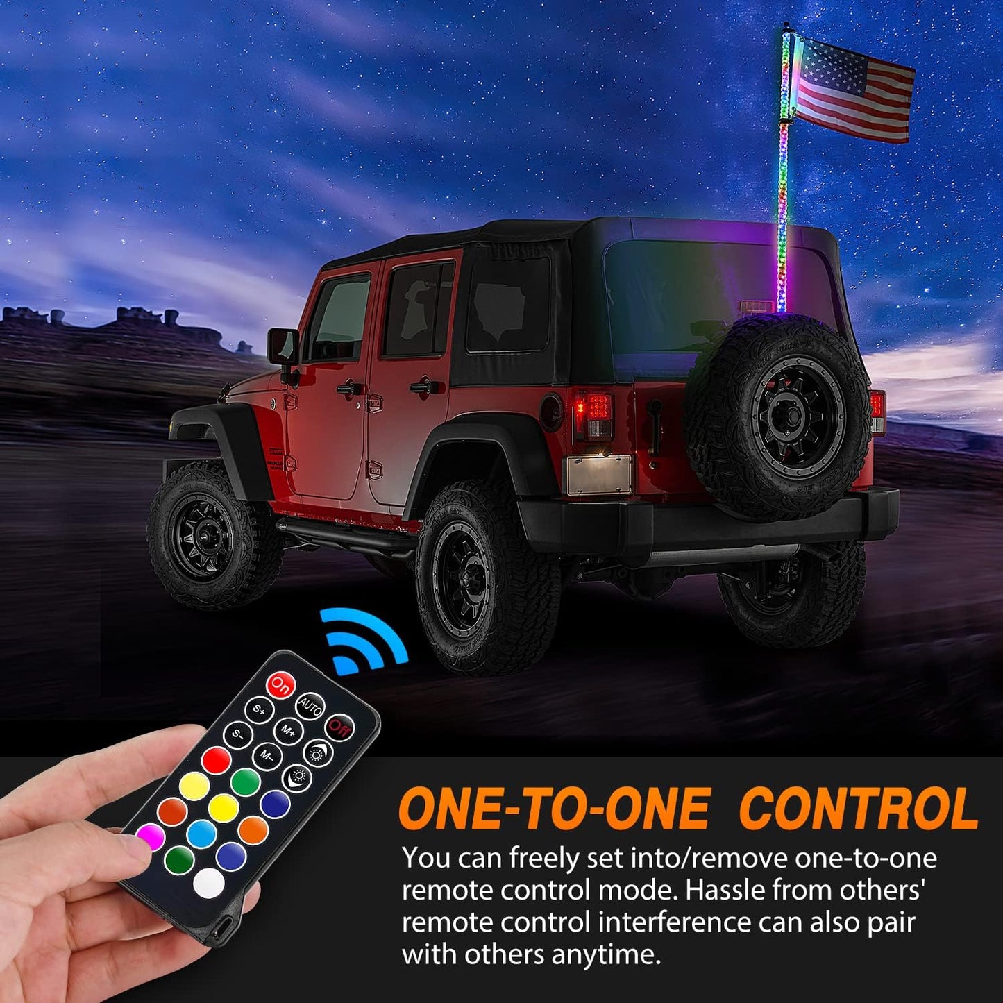 Led Whip Lights with Remote Control