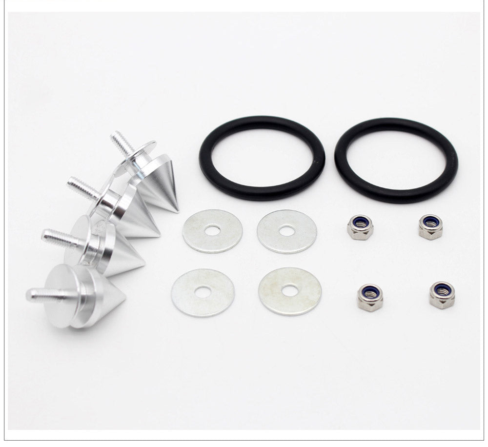 4pcs Spike CNC Aluminum Car Quick Release Fasteners For Front Rear Bumper Trunk Fender Hatch Lids Pad Screws Kit