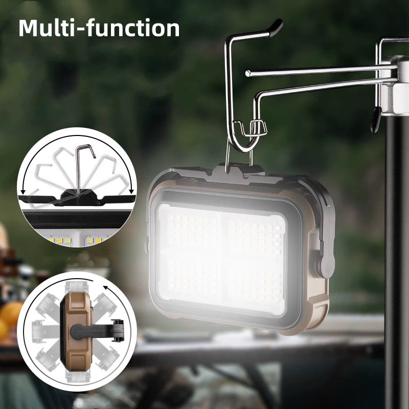New solar charging COB work light with magnetic attraction and hook projection light TYPE-C charging camping light