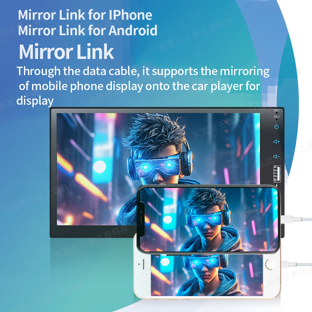 Car MP5 Player 7in supports Android Auto, Carplay, and Mirror Link