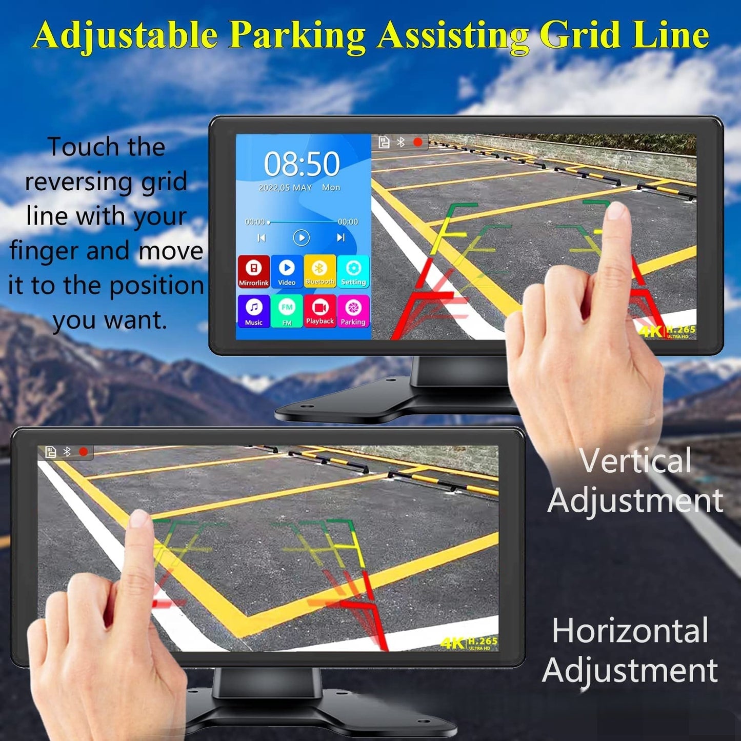 10.36" 4K HD Vehicle Monitor System for Car, RV, Bus & Truck