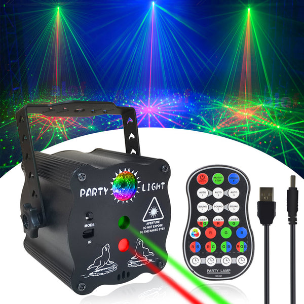 60 Patterns Mini LED Laser Projector Lamp  Portable Starry Sky Disco Ball Party Stage Lights