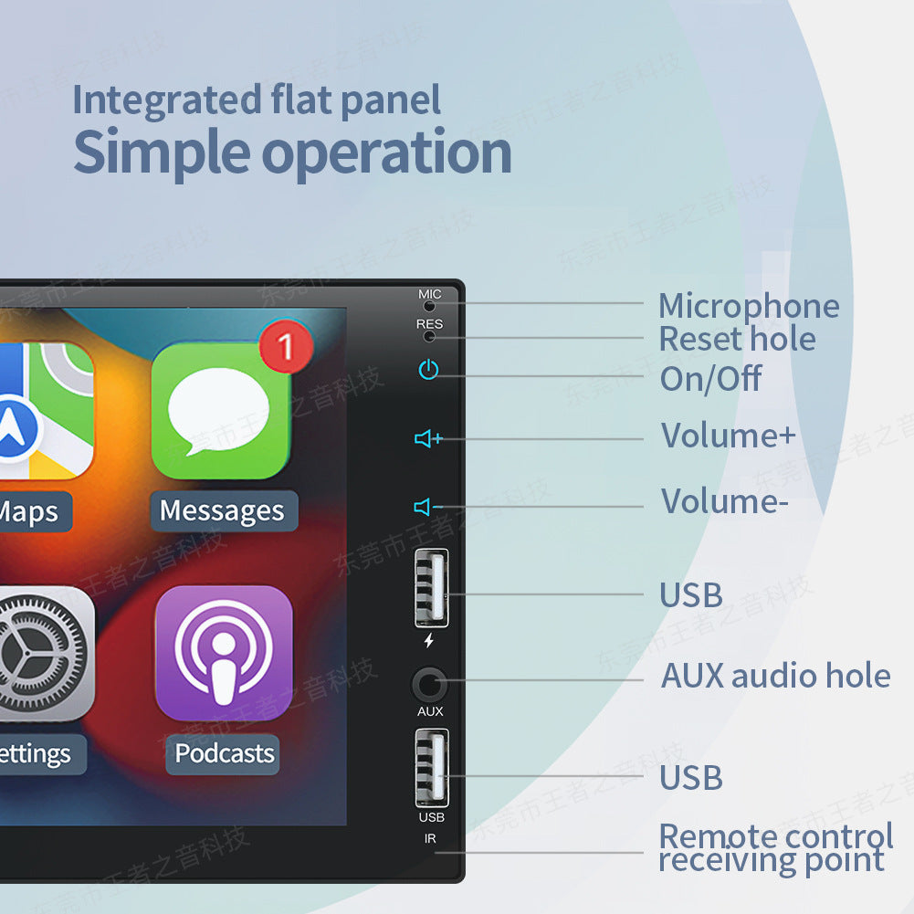 Car MP5 Player 7in supports Android Auto, Carplay, and Mirror Link