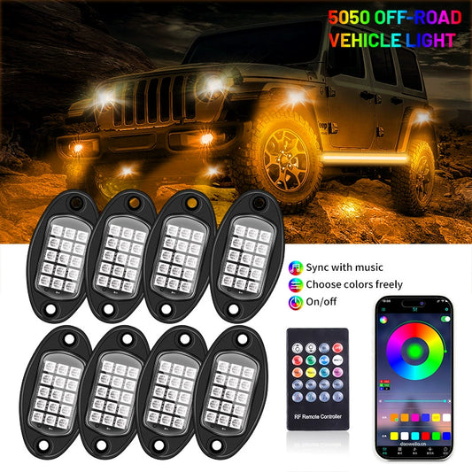 RGB LED Rock Underglow Light Kit-8 Pods