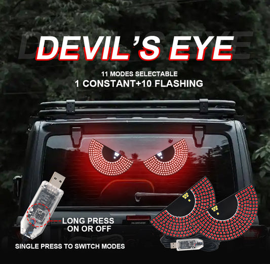 2PCS Devil's Eye Rear Warning Flashing Light For Car Windshield