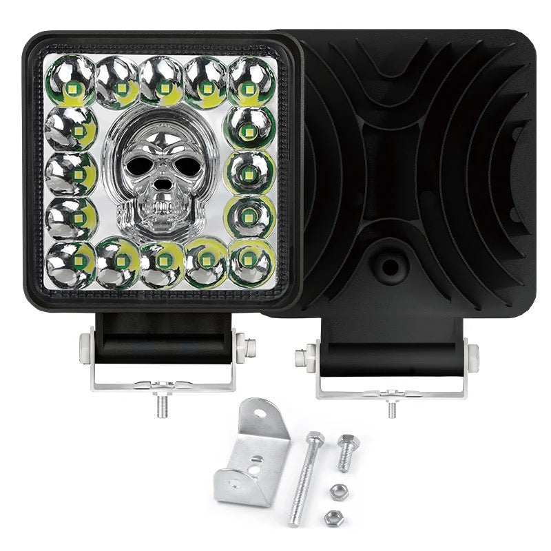 2PCS 12-24V Colorful RGB big vision 16LED burst flashes skeleton work lights