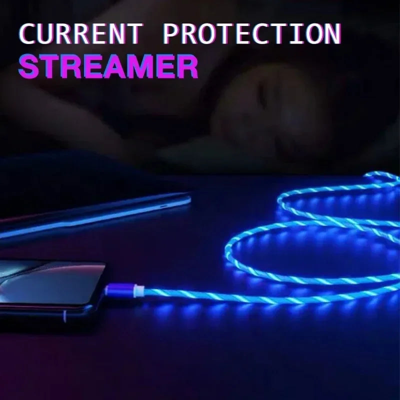 3A Micro USB Glowing LED Light Charger USB Cable For Samsung Galaxy S7 S6 Xiaomi 3 Huawei Android & Apple Phone Charger USB Cord