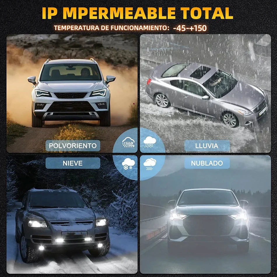 2PCS Super Bright LED Headlight Bulbs H4 H8 H9 H11 Auto Light Kits 12V- 24V