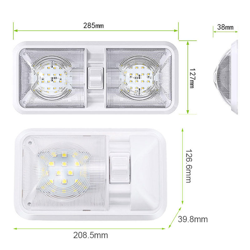 12-24V 48Led Rv Light with Lampshade Ruck Camper Boat Indoor Stepless Dimmable Adjustable Automobile Lamp Lighting Spare Parts