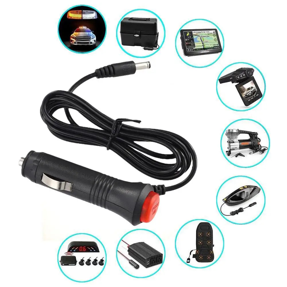 12V/24V Car Cigarette Lighter DC Plug Charger Power Cable Universal For Car Camera 45cm Adapter Cord Lead