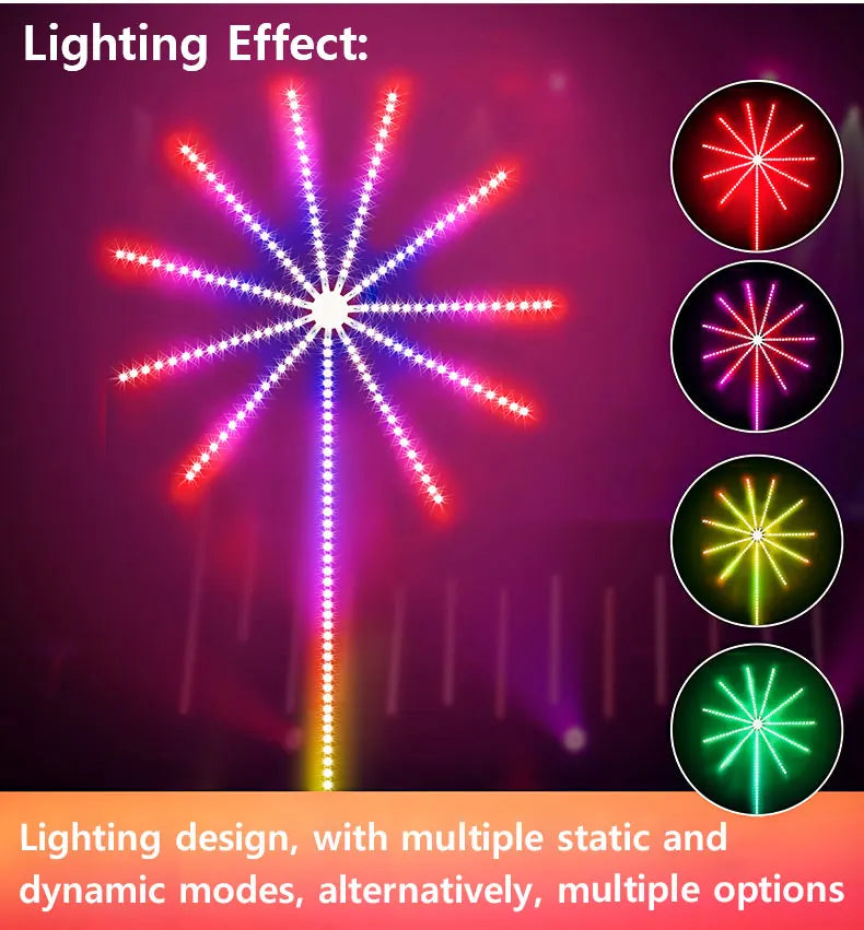 Smart LED Light Strip DIY Firework Remote Bluetooth Festoon Lamp Home Indoor Bedroom Party Bar Decor Fairy Christmas Lights