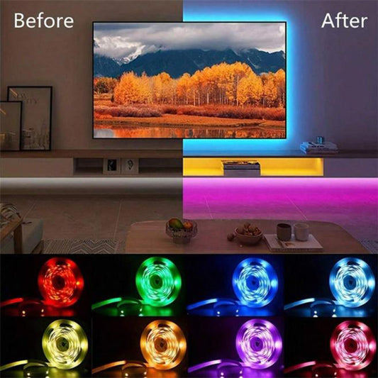 Led strip light RGB with remote control and app music sync, color change is suitable for parties
