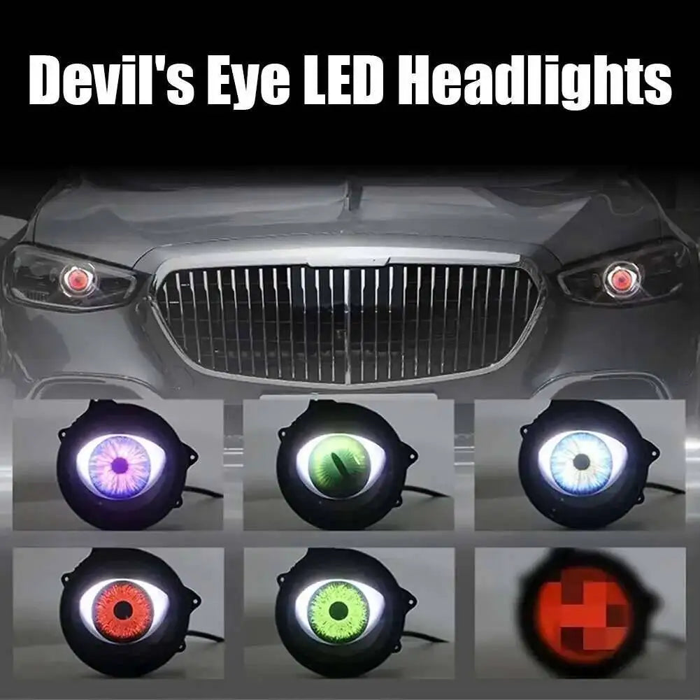Car Devil Eye LED Headlight 6 Low Light Modes Control The Atmosphere In The Car Universal Motorcycle Lens Headlight