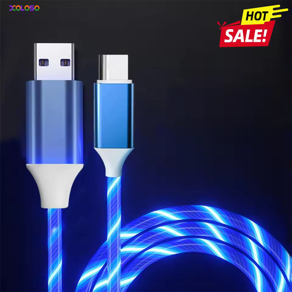 3A Micro USB Glowing LED Light Charger USB Cable For Samsung Galaxy S7 S6 Xiaomi 3 Huawei Android & Apple Phone Charger USB Cord