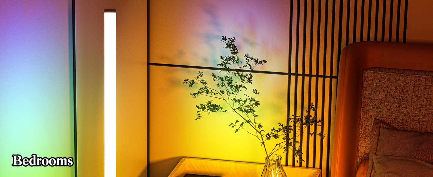 Modern Intelligent RGB Room Corner Floor Ambient Light USB Power LED Light Indoor Decoration Mobile APP Dimming Vertical Light