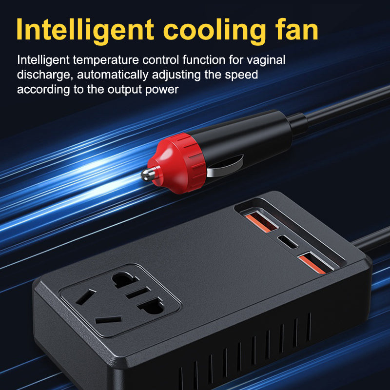 Universal 150W Car Inverter DC 12V/24V To 110V/220V Auto Power Converter Adapter USB Type C Chargers Car Inverter For IPhone