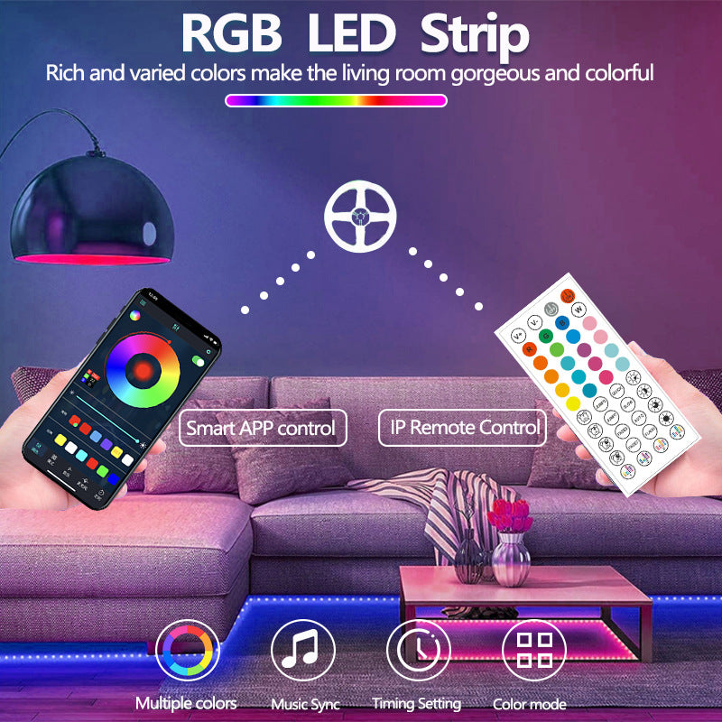 New bluetooth ultra-thin private mold led light strip set, smart app pickup 44-key e-sports bedroom atmosphere light strip