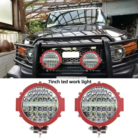 2PCS 7-inch 51W Pair of Auxiliary Lights Wide Vision LED Work Light for Off-road Car SUV IP67 Waterproof White Light