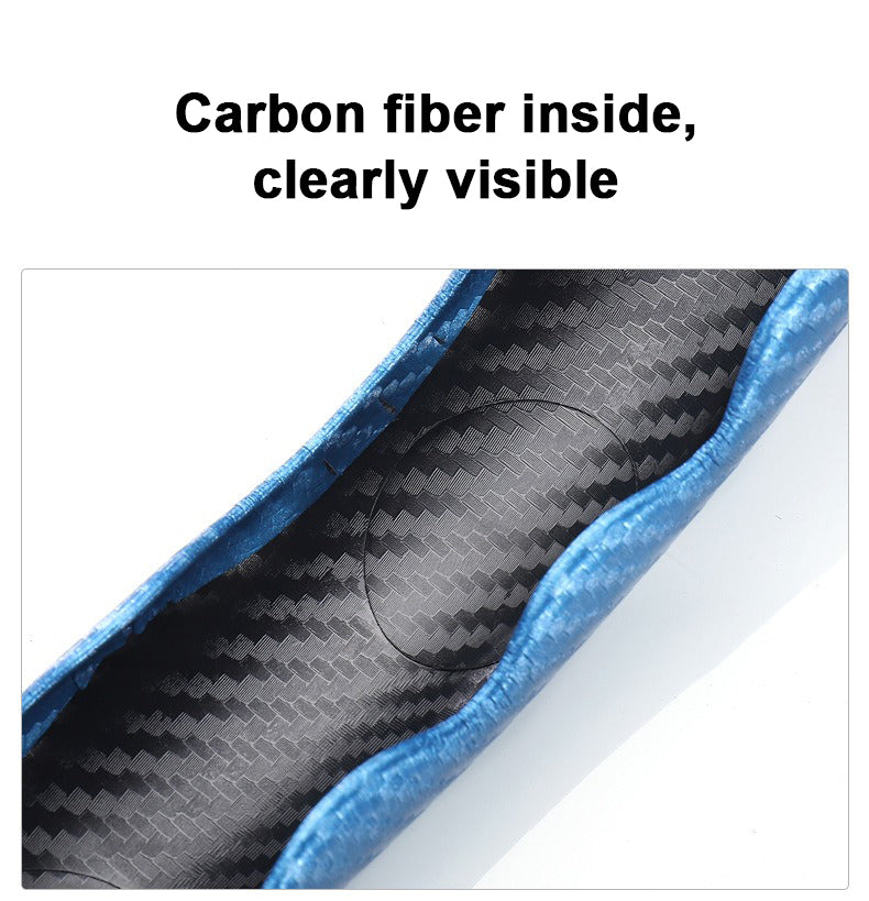 Sporty Ultra-Thin Car Steering Wheel Cover Carbon Fiber Pattern Anti-Slip Four Seasons Universal