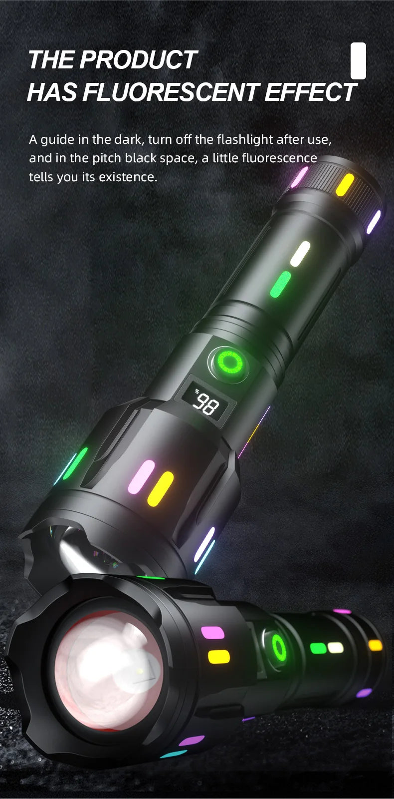 LED Flashlight Typ-C Rechargeable High Power Waterproof Flashlight