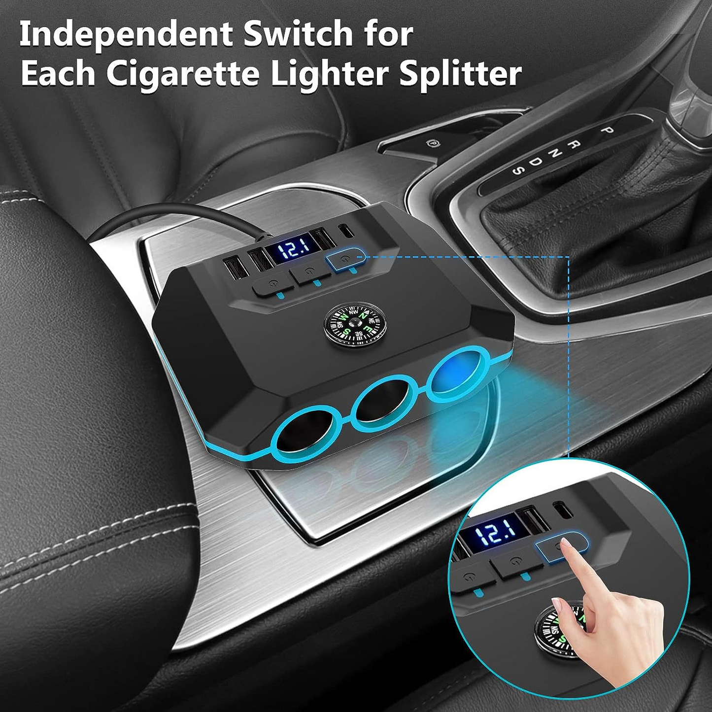 Car Usb Charger Fast Charging 3in1 Car Mobile Phone Charger Usb Cigarette Lighter