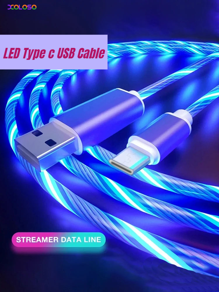 3A Micro USB Glowing LED Light Charger USB Cable For Samsung Galaxy S7 S6 Xiaomi 3 Huawei Android & Apple Phone Charger USB Cord