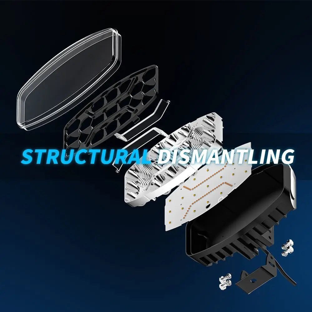 2PCS--Truck High-Power LED Headlights 9-inch Square Truck Roof Lights Off-Road Vehicle Spotlights Modified Car Lights