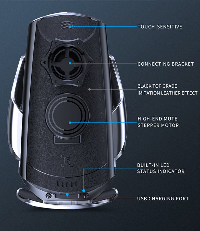 Automatic 15W Qi Car Wireless Charger for iPhone 12 11 XS XR X 8 Samsung S20 S10 Magnetic USB Infrared Sensor Phone Holder Mount