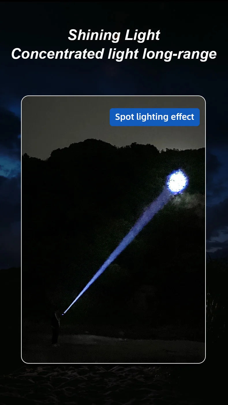 LED Flashlight Typ-C Rechargeable High Power Waterproof Flashlight