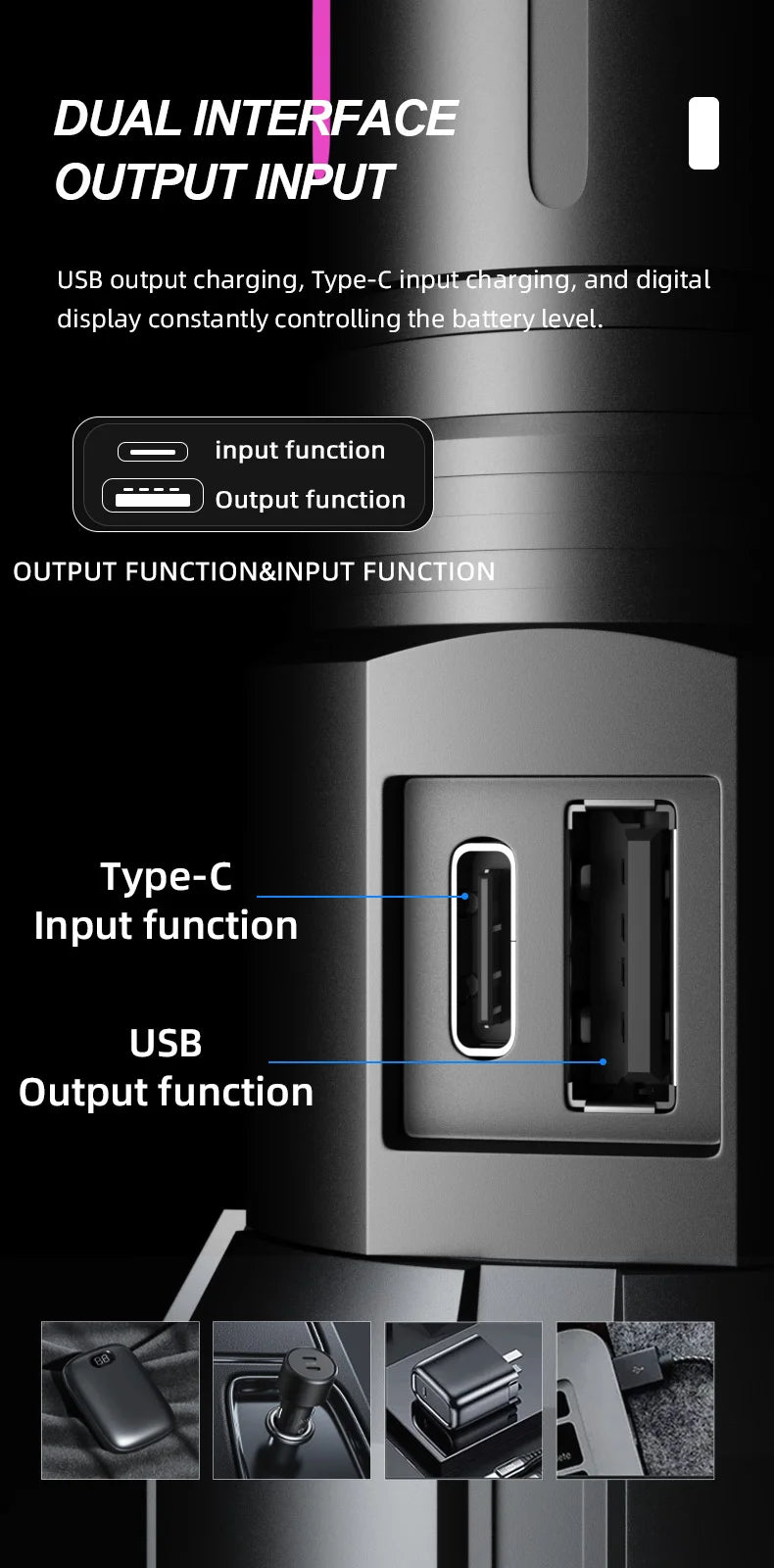 LED Flashlight Typ-C Rechargeable High Power Waterproof Flashlight