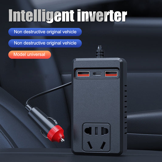 Universal 150W Car Inverter DC 12V/24V To 110V/220V Auto Power Converter Adapter USB Type C Chargers Car Inverter For IPhone