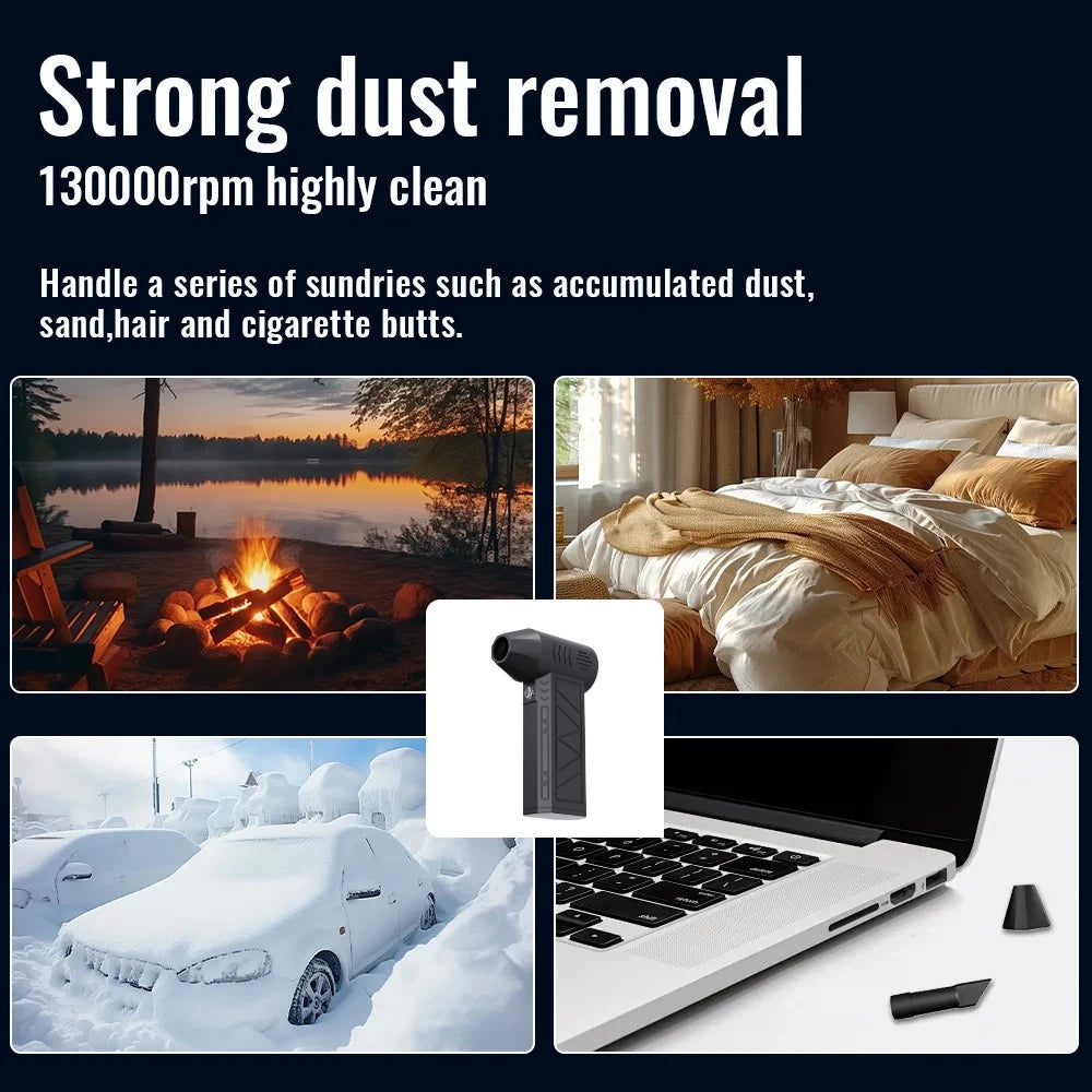 130000RPM Variable Speed Turbofan Air Duster Brushless Motor Handheld Portable Charging Home Car Cleaning Tool
