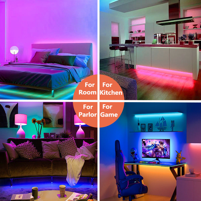 New bluetooth ultra-thin private mold led light strip set, smart app pickup 44-key e-sports bedroom atmosphere light strip