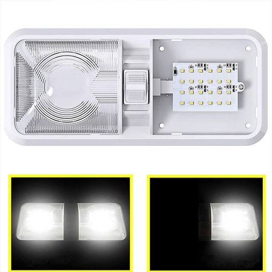 12-24V 48Led Rv Light with Lampshade Ruck Camper Boat Indoor Stepless Dimmable Adjustable Automobile Lamp Lighting Spare Parts
