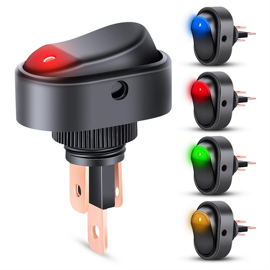 LED Lighted Rocker Switch 3Pin Oval Shaped Switch For Car Truck RV Motorcycles Marine Boats