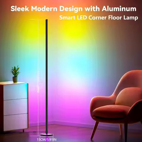 RGB LED Floor Lamp Controlled By Remote Control And APP Synchronize With The Music Game Room Decoration Indoor Ambient Lighting