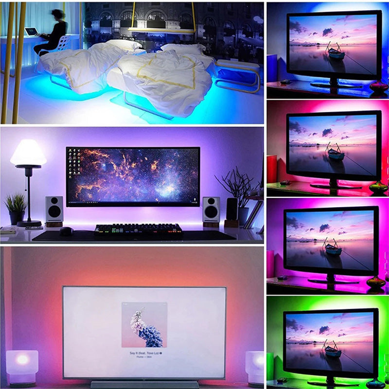 Led strip light RGB with remote control and app music sync, color change is suitable for parties