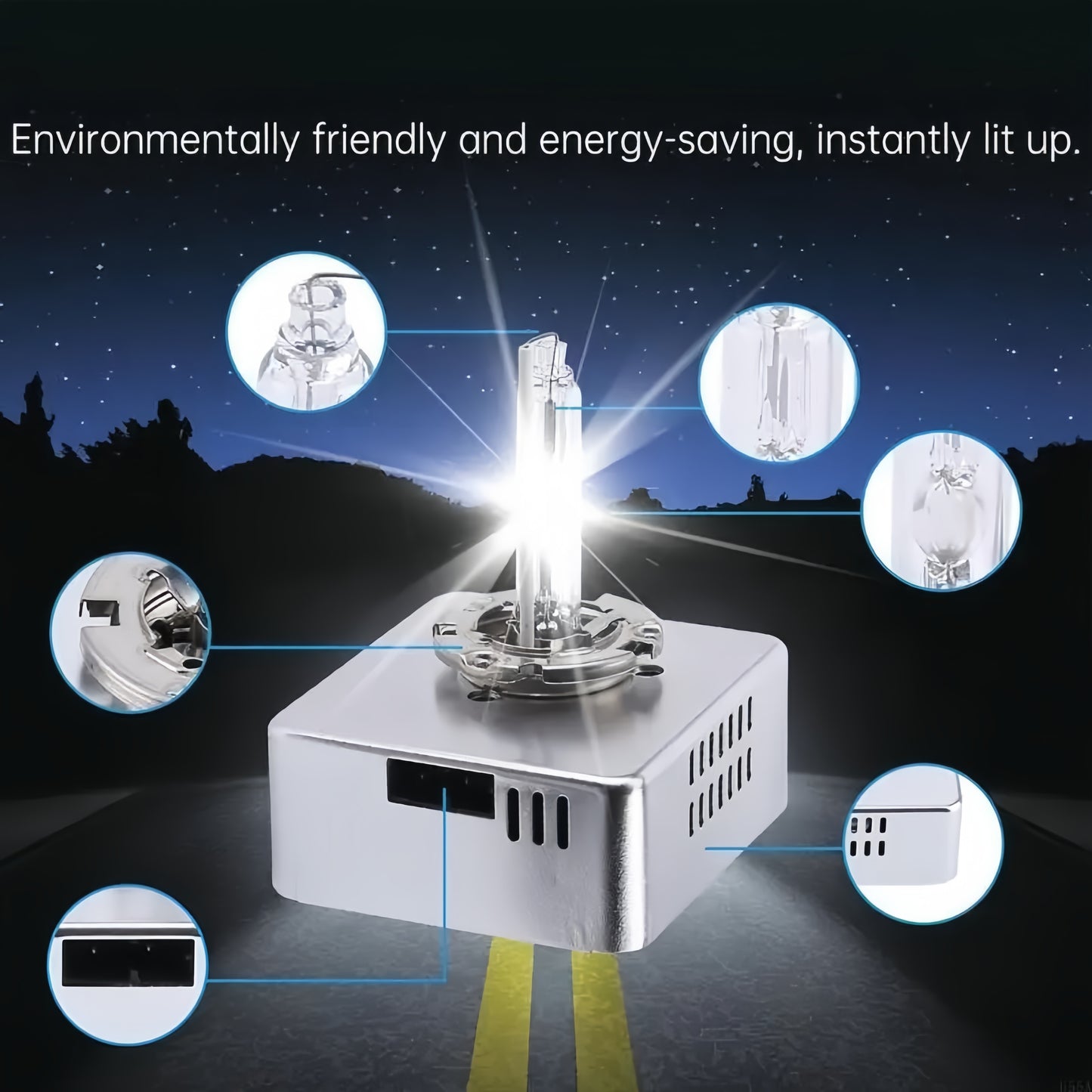 2 PCS D5S Xenon HID Headlight Bulbs – 35W 12V 6000K High Bright White