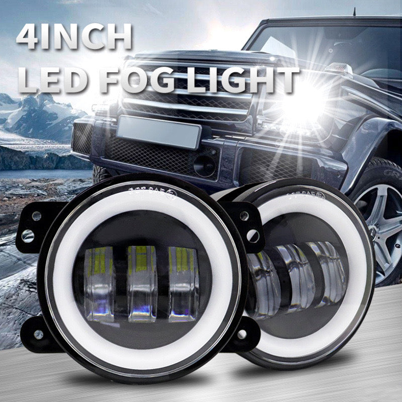 2xPCS 4 Inch LED Fog Lights 60W High-Intensity Off-Road Fog Lamp for Driving