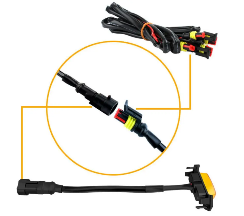 4pcs Car Grill Led Lights 12V Amber Shell with Amber Light Grill Lamp  with Harness Wire