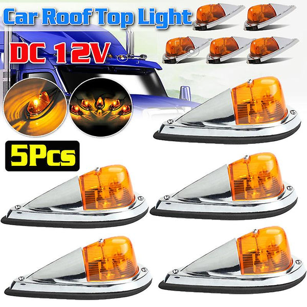 5PCS × DC 12V  Universal Cab Marker Top Roof Running Lights Kit