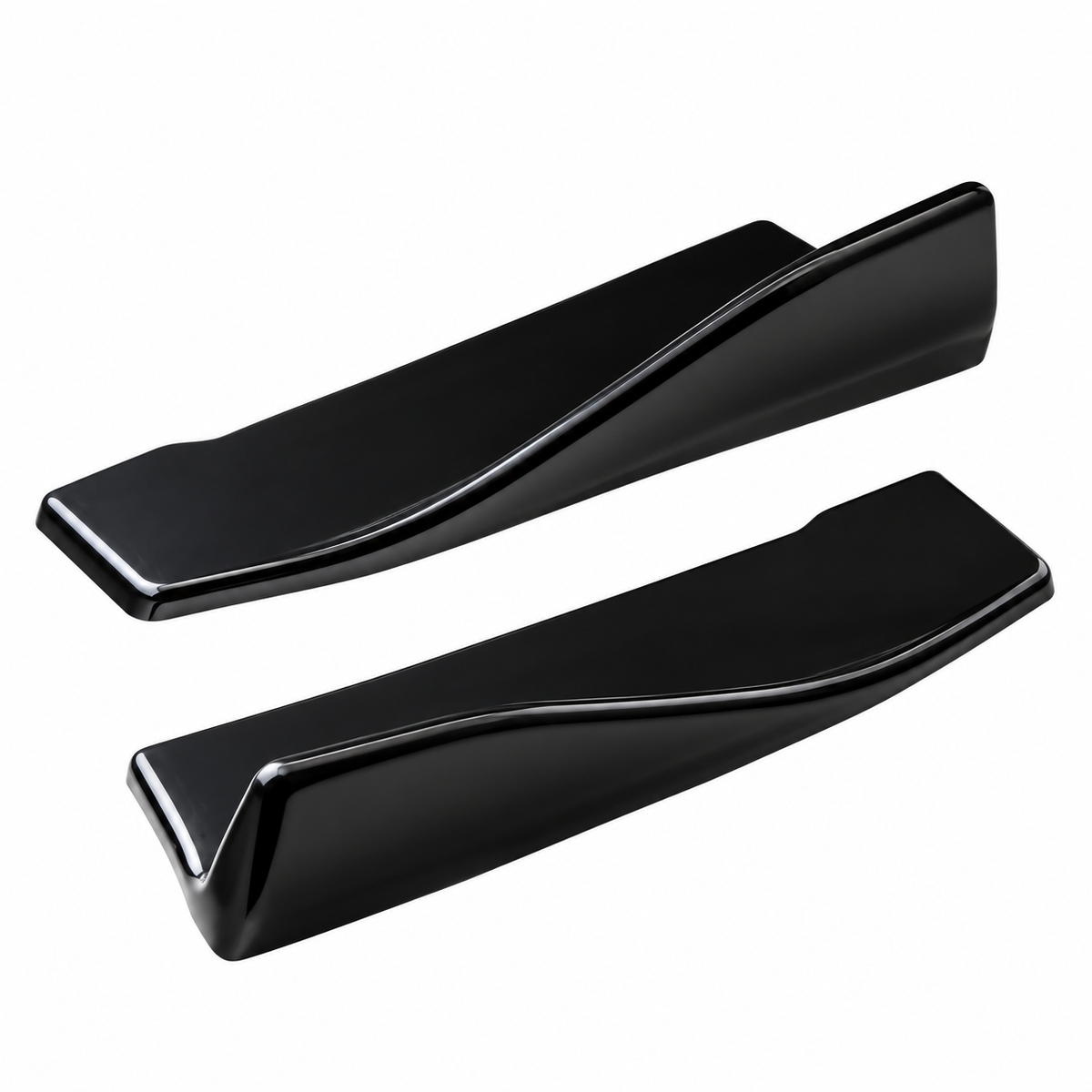 1 pair Universal 35cm Gloss Black Carbon Fibre Side Skirt Spoiler Trim