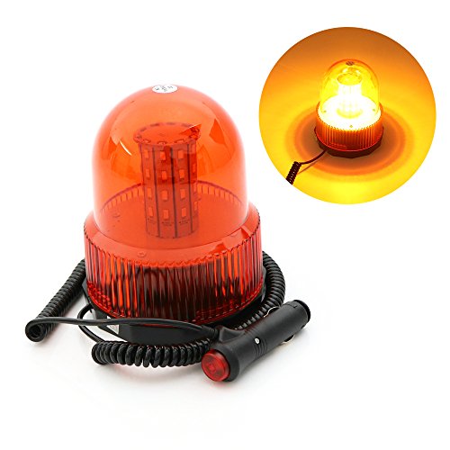 12V/24V Amber Rotating Revolving LED Beacon Strobe Light with Magnetic